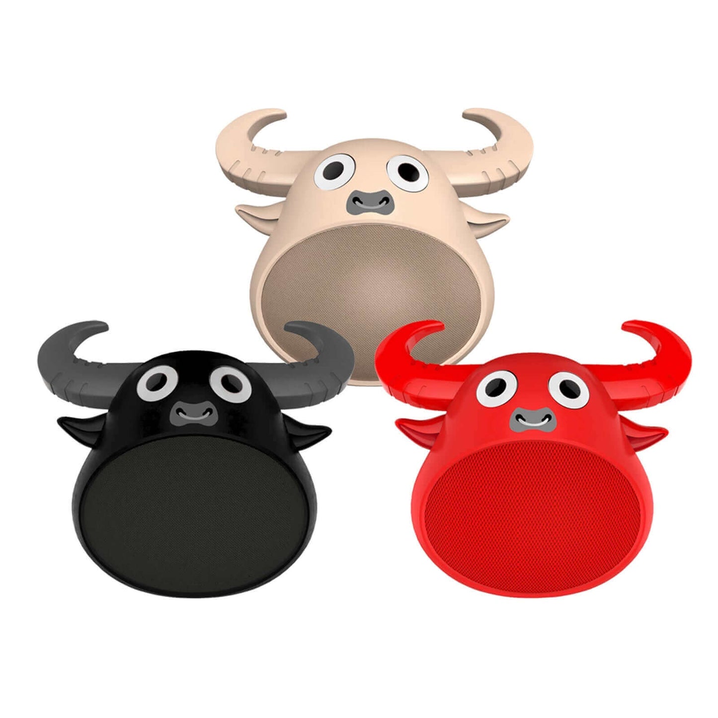 Fit Smart Bluetooth Animal Face Speaker Portable Wireless Stereo Sound - Black/Khaki/Red