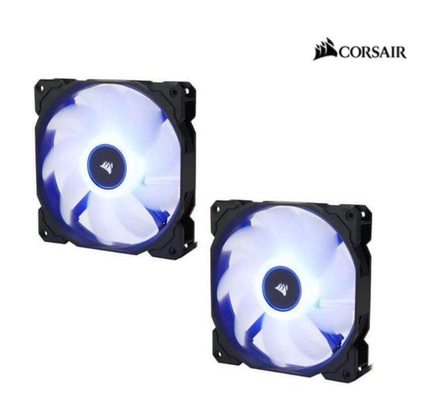 CORSAIR AF140 LED 140mm Fan TWIN Pack - Low Noise, Hydraulic Bearing Blue/White LED options