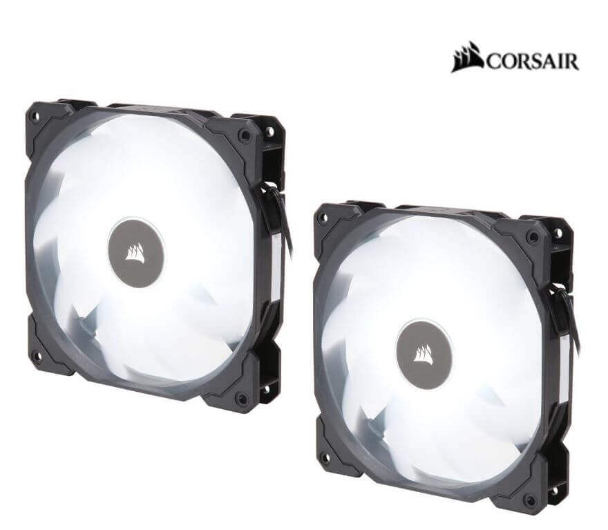 CORSAIR AF140 LED 140mm Fan TWIN Pack - Low Noise, Hydraulic Bearing Blue/White LED options