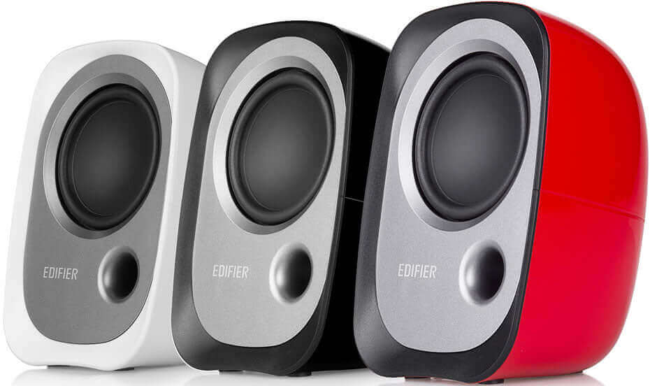 Edifier R12U USB Compact 2.0 Multimedia Speakers System - Black/White/Red, USB Powered, 3.5mm AUX, Ideal for Desktop, Laptop, Tablet or Phone