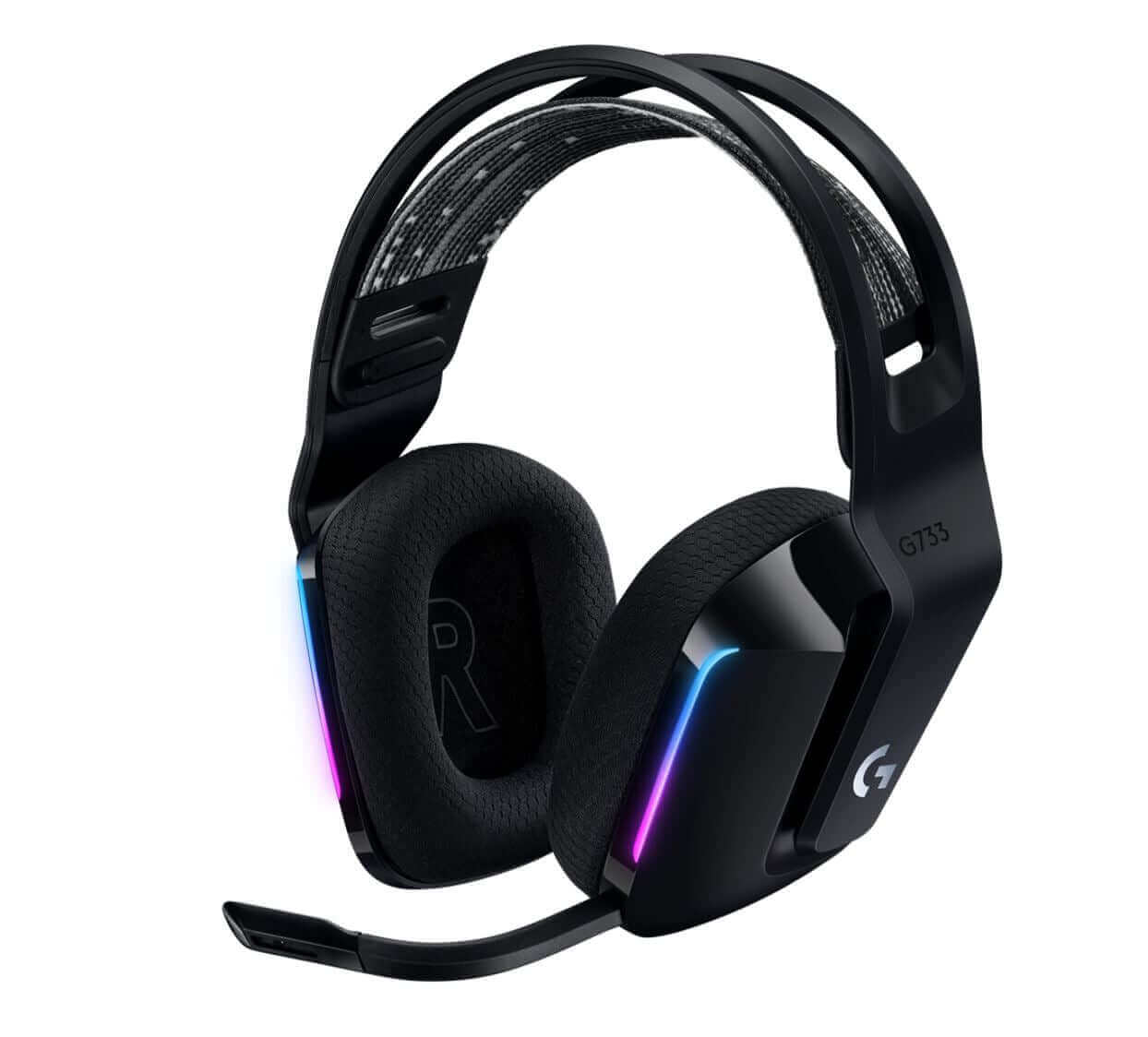 Logitech G733 Lightspeed Wireless RGB Gaming Headset Black USB, Frequency Response: 20 Hz-20 KHz - Detchable Cardioid Unidirectional Microphone