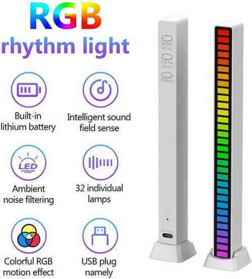 RGB LED Bedside Table Floor Corner Lamp TV Cabinet Light Stand Gaming Decor