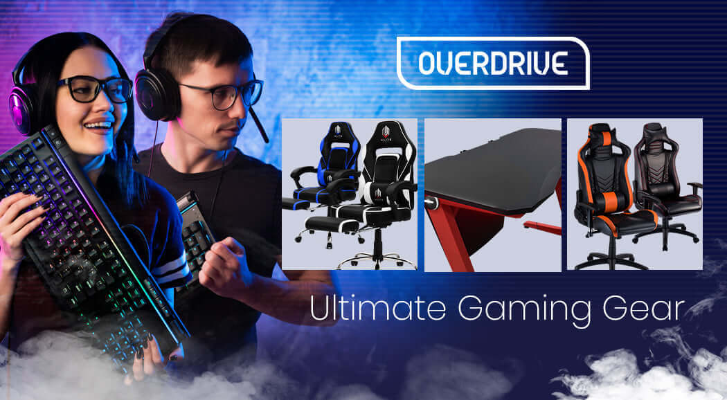 OVERDRIVE DX2 Series Gaming Desk - Red