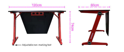 OVERDRIVE DX2 Series Gaming Desk - Red