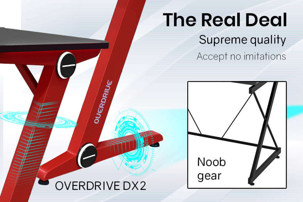 OVERDRIVE DX2 Series Gaming Desk - Red