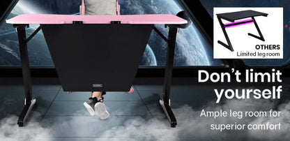 OVERDRIVE DX2 Series Gaming Desk - Pink and Black