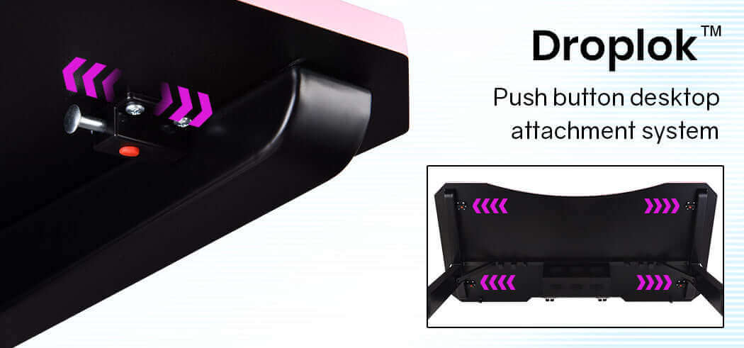 OVERDRIVE DX2 Series Gaming Desk - Pink and Black