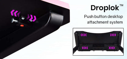 OVERDRIVE DX2 Series Gaming Desk - Pink and Black