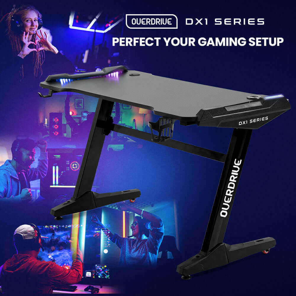 OVERDRIVE DX1 Series Gaming Desk - Black