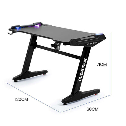 OVERDRIVE DX1 Series Gaming Desk - Black