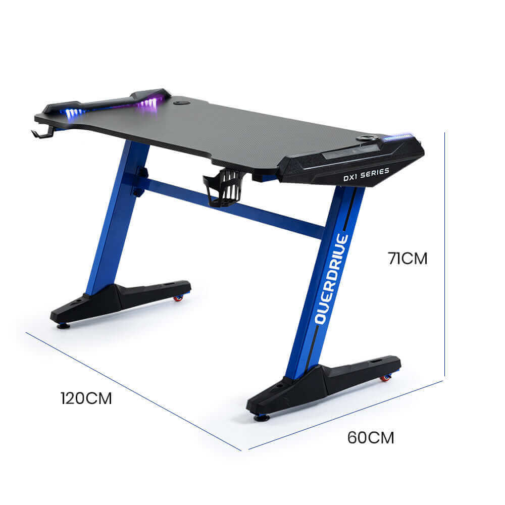 OVERDRIVE DX1 Series Gaming Desk - Blue