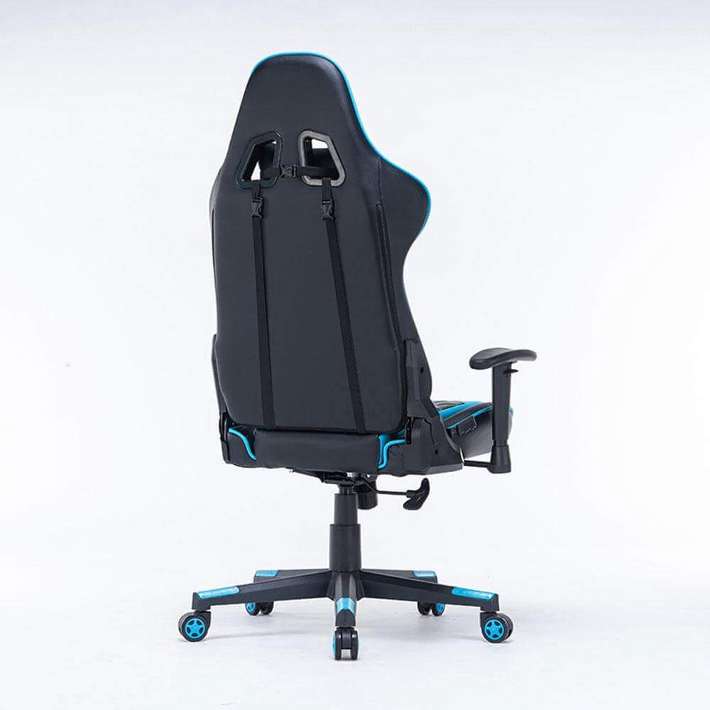 Gaming Chair Ergonomic Racing chair 165° Reclining  3D Armrest Footrest Blue Black