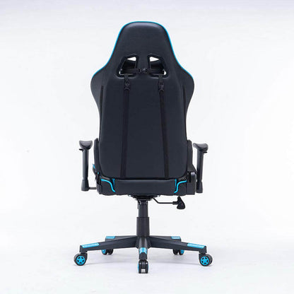 Gaming Chair Ergonomic Racing chair 165° Reclining  3D Armrest Footrest Blue Black