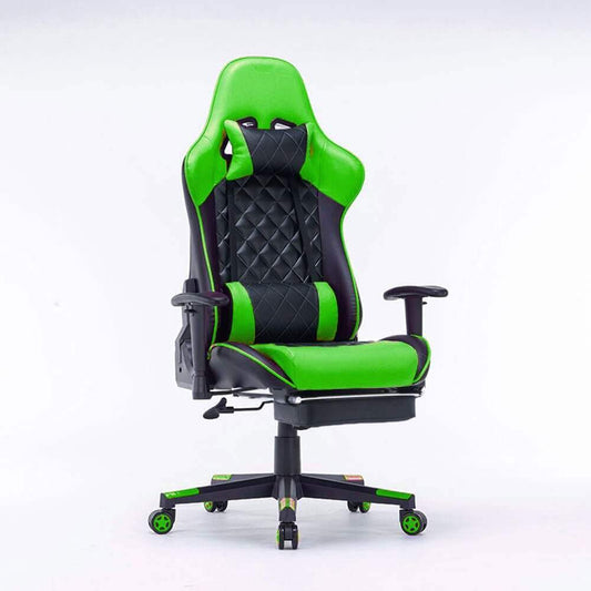 Gaming Chair Ergonomic Racing chair 165° Reclining  3D Armrest Footrest Green Black