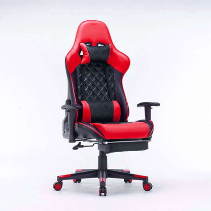 Gaming Chair Ergonomic Racing chair 165° Reclining  3D Armrest Footrest Red Black