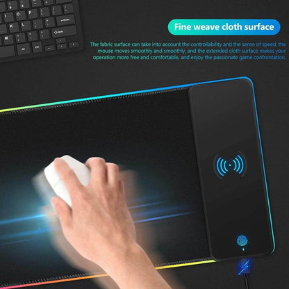 RGB Wireless 15W Oversized Charger Mouse Pad 800x300 MM Gaming Mouse Pad