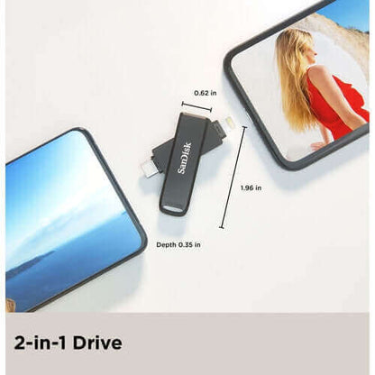 SanDisk 128GB & 256GB iXpand Flash Drive Luxe Bundle - 2-in-1 for iPhone & USB-C Devices