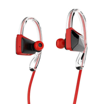 Simplecom NS200 Bluetooth Neckband Sports Headphones with NFC - Sweat-Proof, Premium Sound, Dual Microphones (Black & Red)