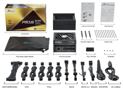 Seasonic FOCUS GX-850 ATX 3.0 850W Gold PSU (SSR-850FX3)