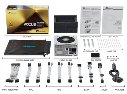 Seasonic FOCUS GX-1000 White 1000W ATX 3.0 Gold Modular PSU