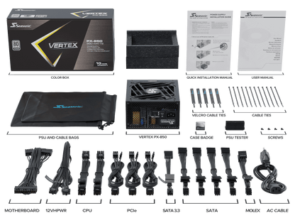 Seasonic VERTEX 850W (PX-850) Platinum Fully Modular PSU ATX 3.0