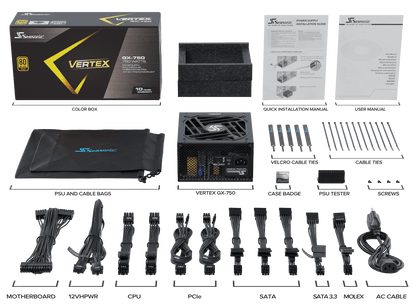 Seasonic VERTEX 750W (GX-750)  80 PLUS Gold Modular PSU ATX 3.0