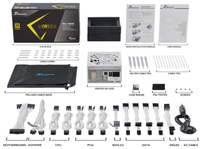 Seasonic VERTEX GX-1200 White 1200W ATX 3.0 Gold Modular PSU