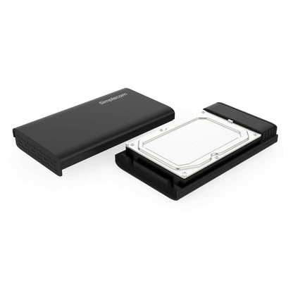 Simplecom SE301 3.5" SATA to USB 3.0 Hard Drive Docking Enclosure Black & Clear - Removable Top Cover, 5Gbps Transfer, LED Indicator