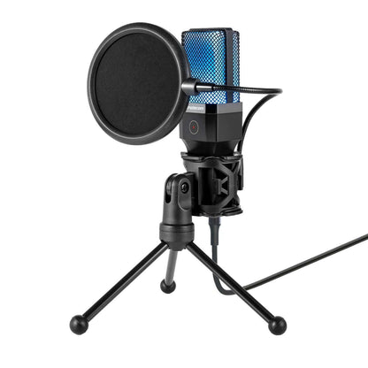 Simplecom RGB Condenser Microphone Tripod & Pop Filter