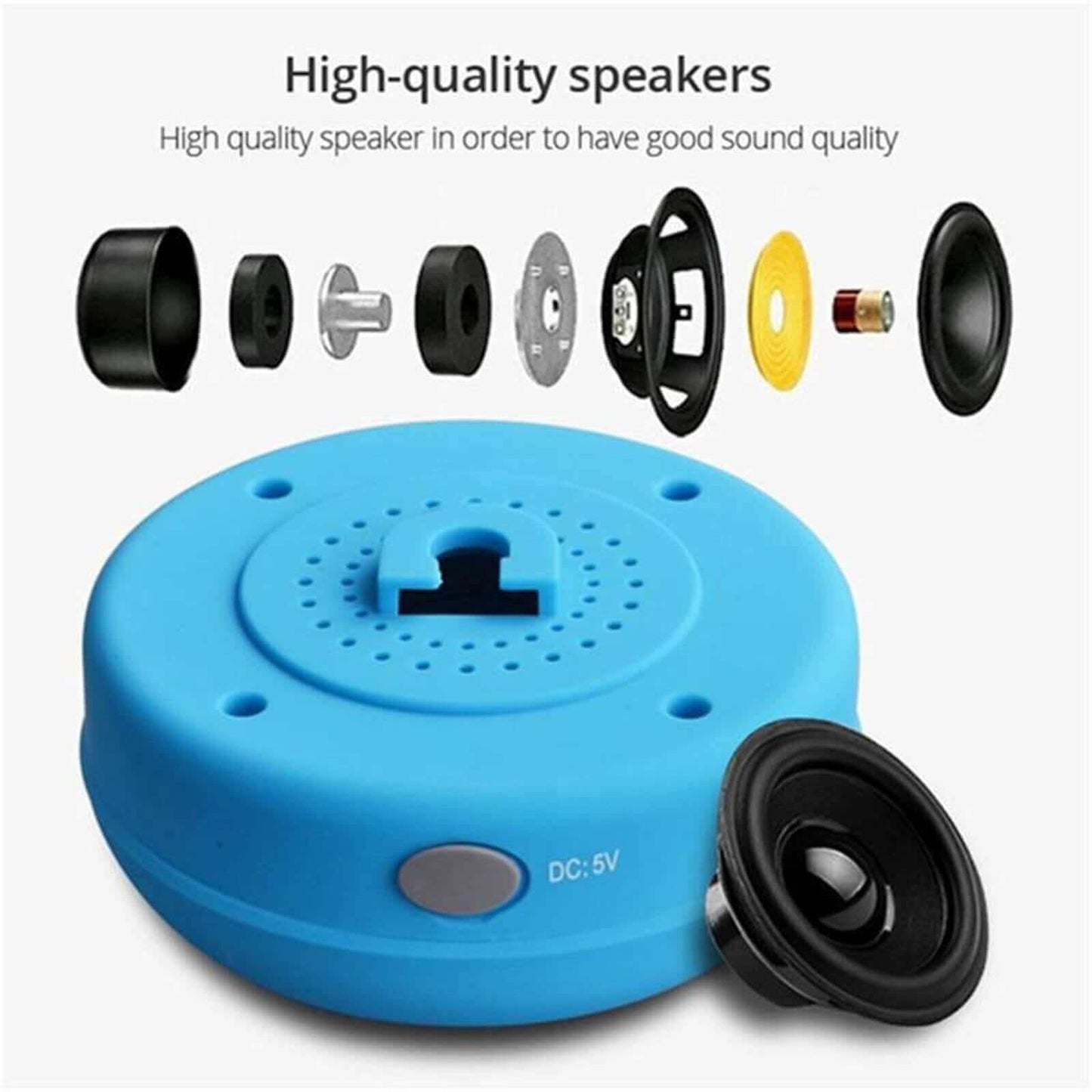 Mobax Mini Portable Large Suction Cup Bluetooth Speaker Stereo Music Outdoor - Black, Blue, Green, Red, White, Yellow