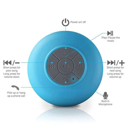 Mobax Mini Portable Large Suction Cup Bluetooth Speaker Stereo Music Outdoor - Black, Blue, Green, Red, White, Yellow