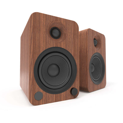 Kanto YU4 140W Powered Bookshelf Speakers Pair - Walnut/Bamboo/Matte Black/Matte White