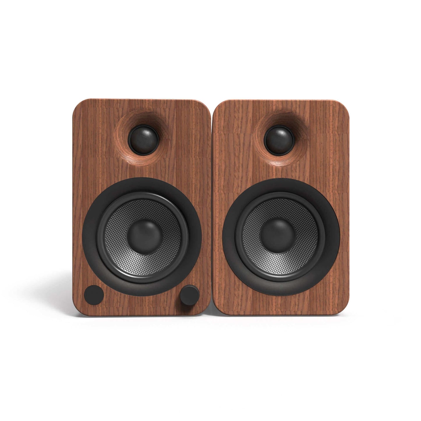 Kanto YU4 140W Powered Bookshelf Speakers Pair - Walnut/Bamboo/Matte Black/Matte White