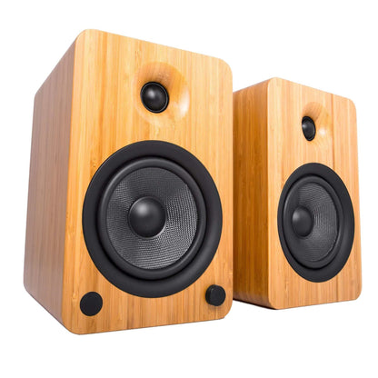 Kanto YU6 200W Powered Bookshelf Speakers - Pair - Bamboo/Matte Black/Walnut