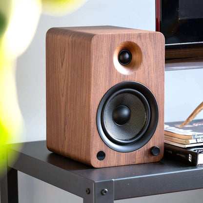 Kanto YU6 200W Powered Bookshelf Speakers - Pair - Bamboo/Matte Black/Walnut