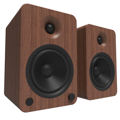 Kanto YU6 200W Powered Bookshelf Speakers - Pair - Bamboo/Matte Black/Walnut