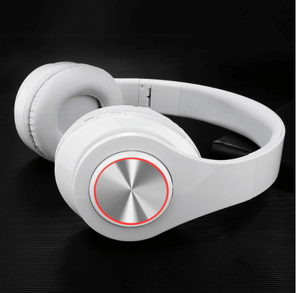 Bluetooth 5.0 Wireless Foldable Headphones Stereo Headset (Black/White)