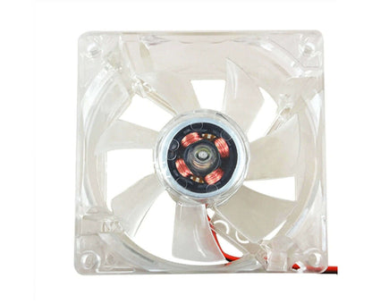 8025 Clear 8Cm with LED Lights Chassis Cooling Fan for PC Computer Case Cooler