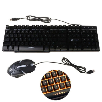 USB Wired 104 Keys RGB Backlight Ergonomic Gaming Mouse Keyboard Set