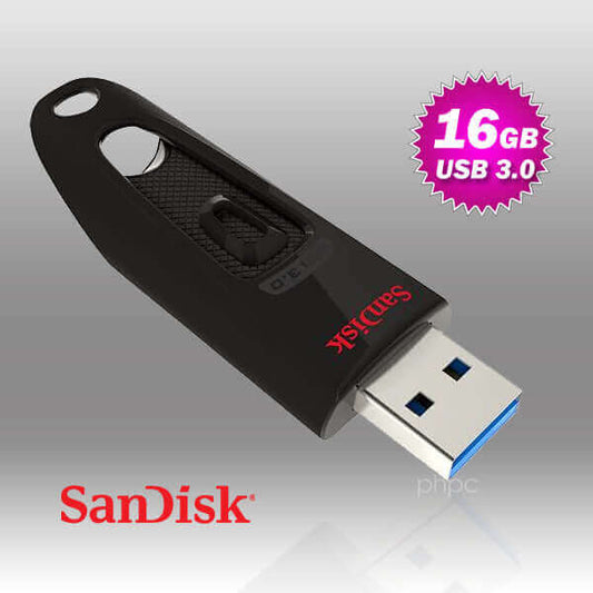 SanDisk Ultra CZ48 USB 3.0 Flash Drive Bundle (16G/32G/64G) - Read Speeds up to 80MB/s