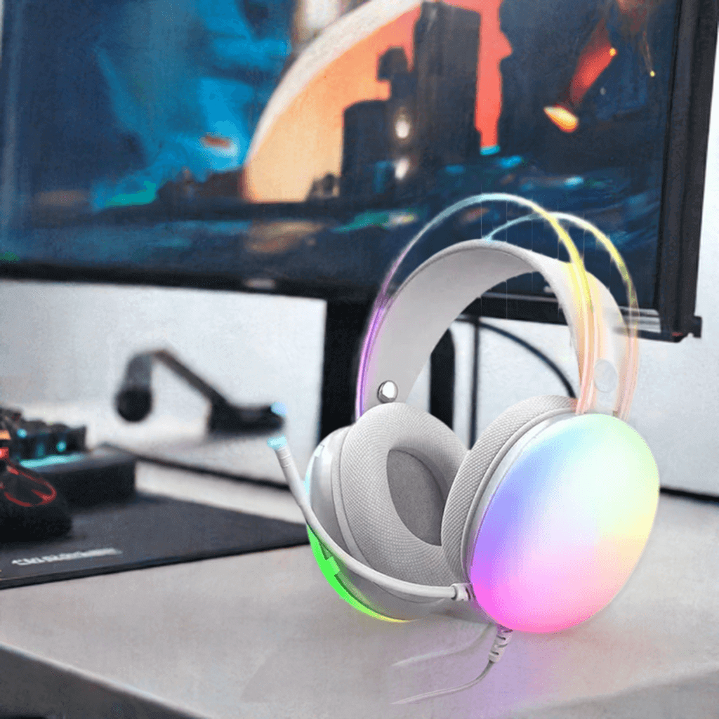 2024 New Headset Full RGB PC Gaming Headphones with RGB Lights for GAMMER KOL